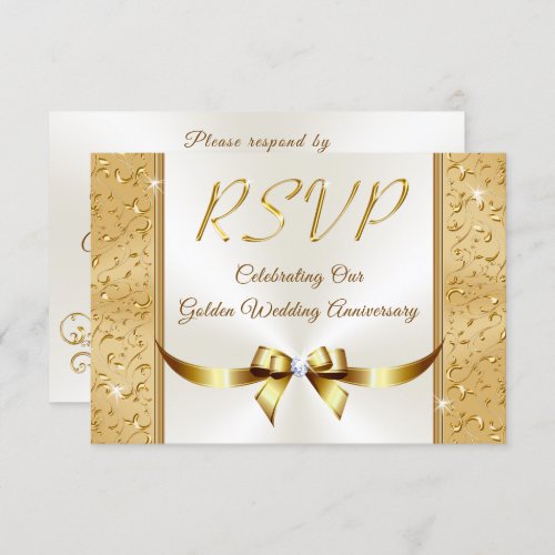 Customizable 50th Wedding Anniversary RSVP Cards
