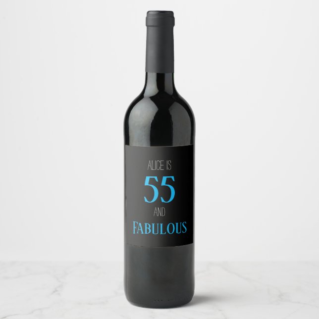 Customizable 55 and fabulous wine label (Front)