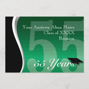 Customizable 55 Year Class Reunion Invitation