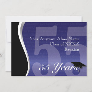 Customizable 55 Year Class Reunion Invitation