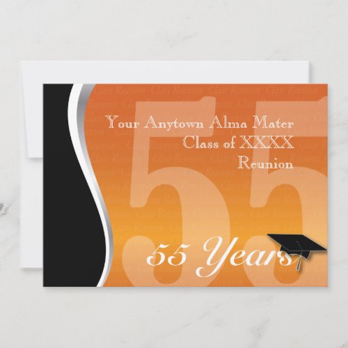 Customizable 55 Year Class Reunion Custom Invite