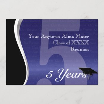 Customizable 5 Year Class Reunion Invitation by lovescolor at Zazzle