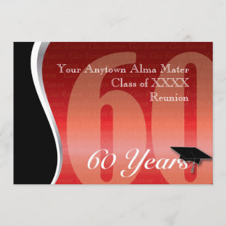 Customizable 60 Year Class Reunion Invitation