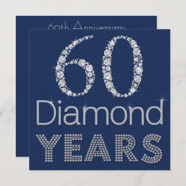 Customizable 60th ANNIVERSARY Party Invitation (Front/Back)