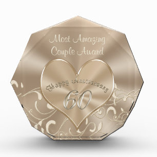 Customizable 60th Wedding Anniversary Gifts AWARD