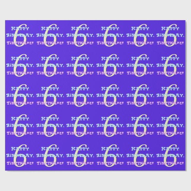 Customizable 6th Birthday Wrapping Paper (Flat)