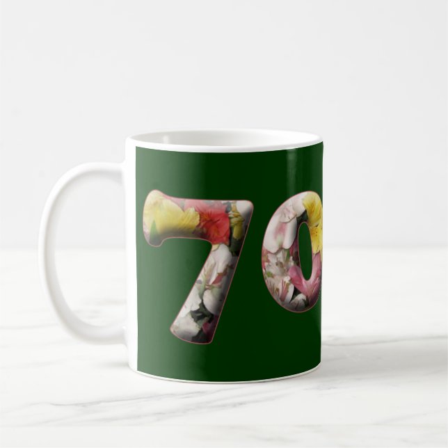 Customizable 70 Milestone Mugs 70th Birthday (Left)