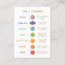 Customizable 7 Chakras Description Chart Business  Business Card