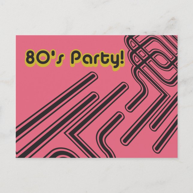 Customizable 80's Party Invitation Postcard (Front)