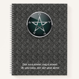 Customizable 8.5 x 11 Elemental Pentacle Notebook