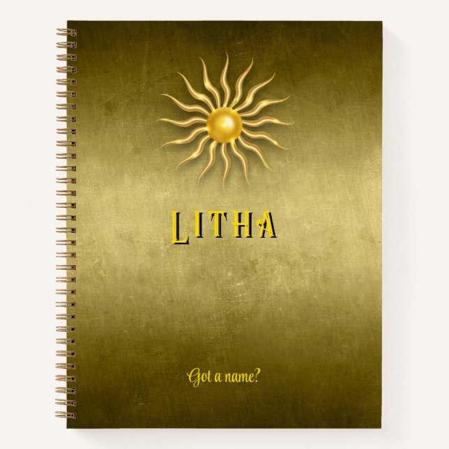 Customizable 8.5 x 11 Litha Summer Golden Notebook (Front)