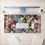 Customizable 9 Photo Collage Monogram Home Office Desk Mat<br><div class="desc">Create your own custom, personalized, elegant, stylish, cool, trendy, beautiful faux gold script / typography / calligraphy, home office business, name / monogram / initials, durable hemmed edge 3mm thick neoprene customizable gaming / typing / writing / crafting multifunctional nine photo collage, desk mat. To customize, simply type in your...</div>