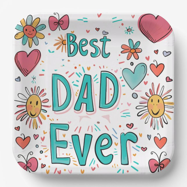 Customizable 9" Square Paper Plate for Events (Front)