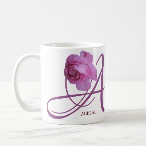 Customizable Abigail name pink rose flowers boho Coffee Mug