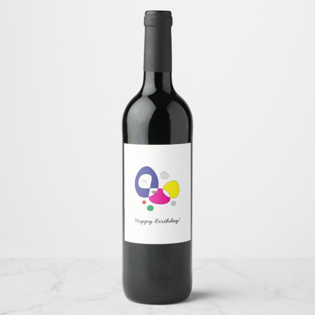 Customizable Abstract Face Wine/Beverage Label (Front)