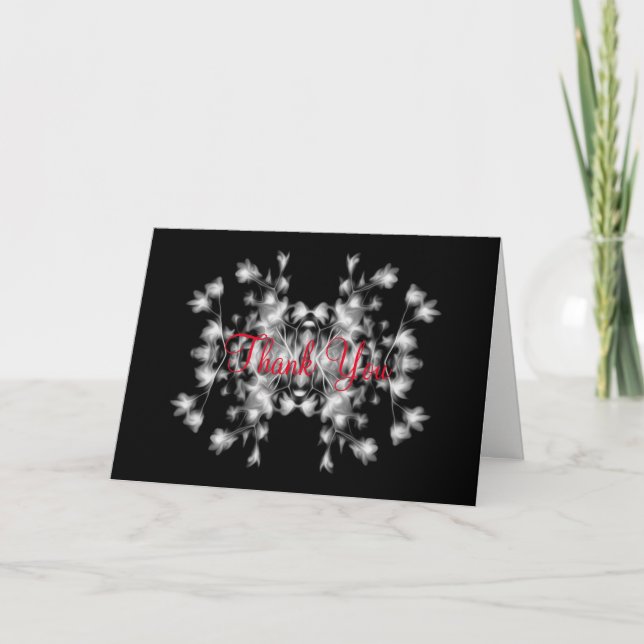 Customizable Abstract Floral Graphic Pattern Thank You Card (Front)