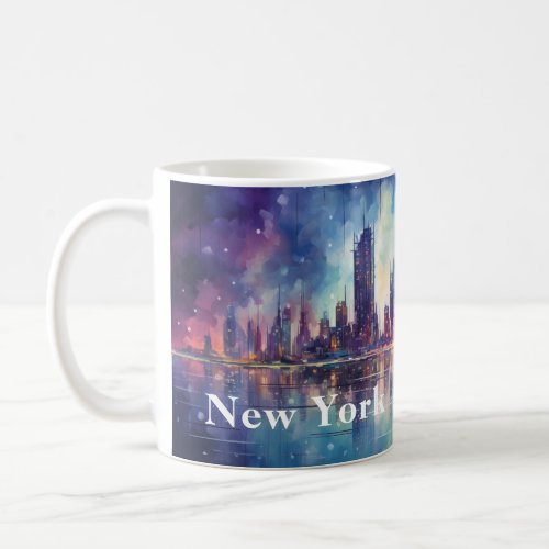 Customizable Abstract New York Painting Coffee Mug