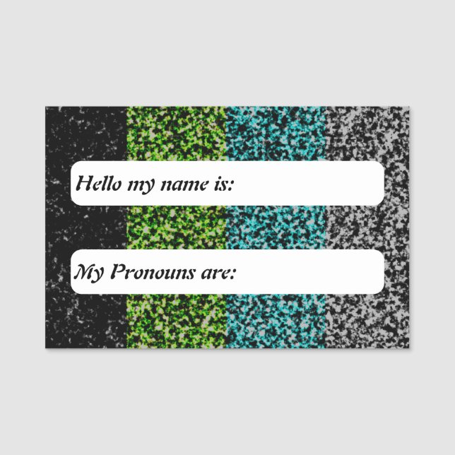 Customizable Abstract Quoiromantic Pride Flag Name Tag (Front)