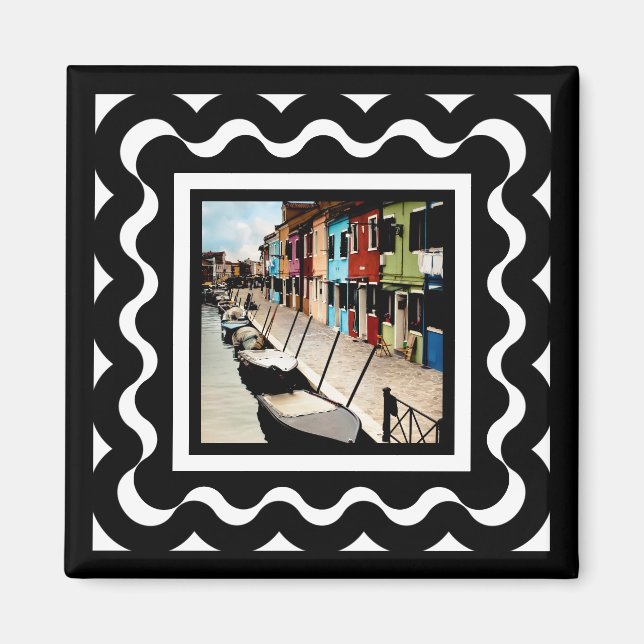 Customizable Abstract Ribbon Frame Magnet (Front)