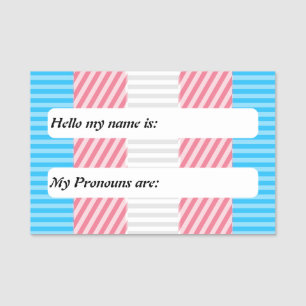 Customizable Abstract Transgender Pride Flag Name Tag