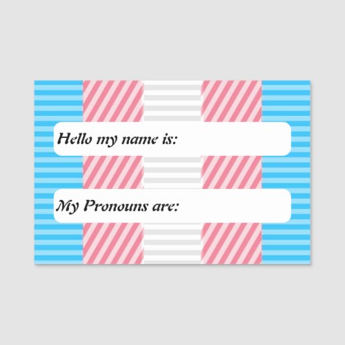 Customizable Abstract Transgender Pride Flag  Name Tag