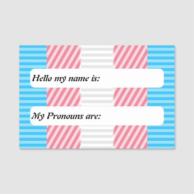 Customizable Abstract Transgender Pride Flag  Name Tag (Front)