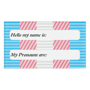 Customizable Abstract Transgender Pride Flag Name Tag