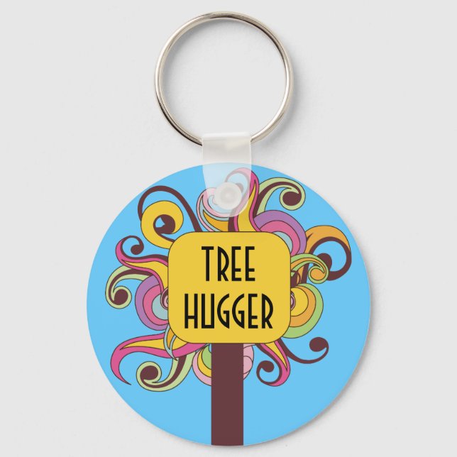 Customizable Abstract Tree Hugger Keychain (Front)