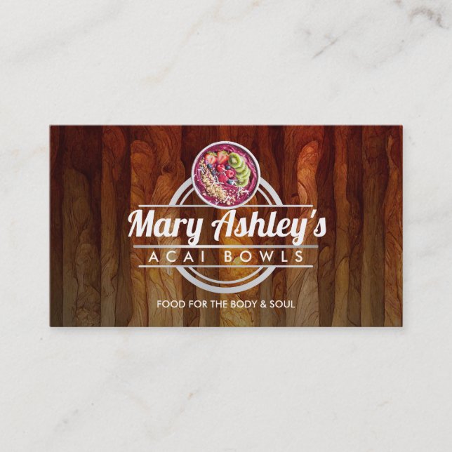 Customizable Acai Bowls business cards (Front)
