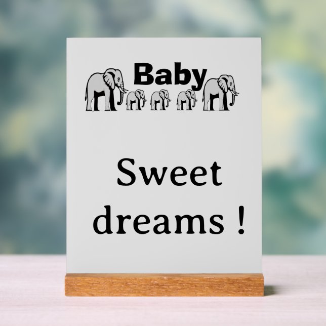 Customizable Acrylic Elephant Sign (Neutral)