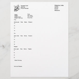 Customizable Acting Resume Template Letterhead