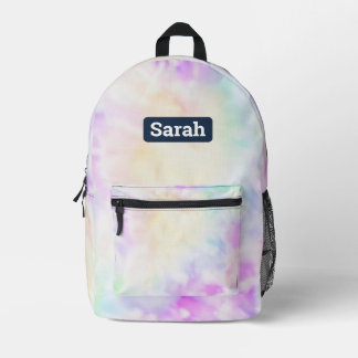 Customizable Add Name Pastel Tie Dye Backpack