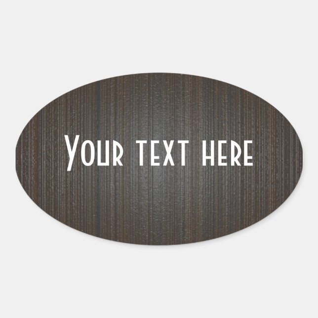 Customizable add text wood bg oval sticker (Front)