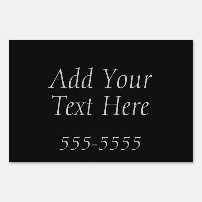 Customizable Add Your Text Black Pattern Yard Sign (Front)