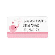 Customizable address label for baby girl shower