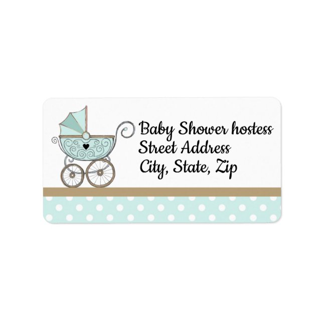 Customizable address label for boy baby shower (Front)