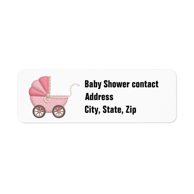 Customizable address label for girl baby shower (Front)
