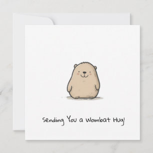 Customizable Adorable Watercolor Wombat Holiday Card