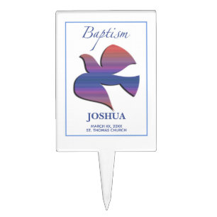 Customizable, Adult Baptism Dove Cake Topper