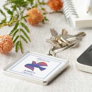 Customizable, Adult Baptism Dove Keychain