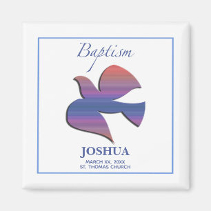 Customizable, Adult Baptism Dove Magnet