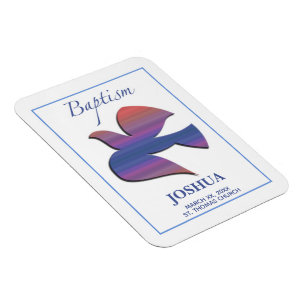 Customizable, Adult Baptism Dove Magnet