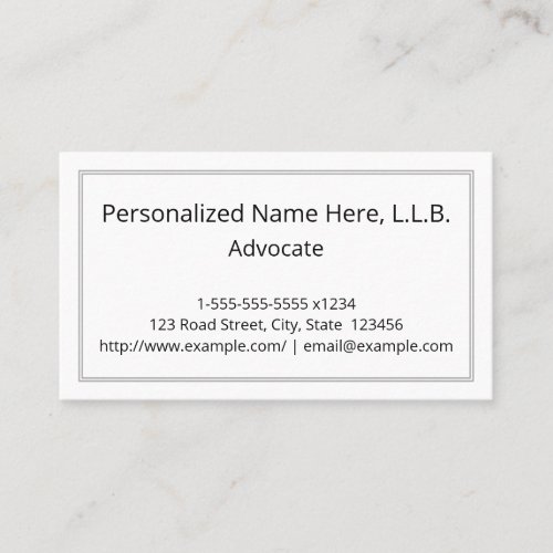 Customizable Advocate Business Card