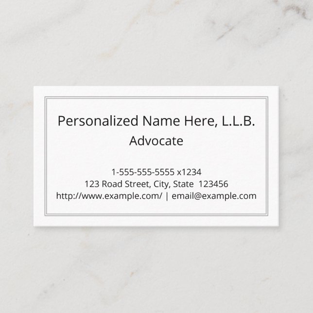 Customizable Advocate Business Card (Front)