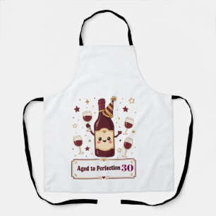 Customizable Aged to Perfection Cute Wine Birthday Apron