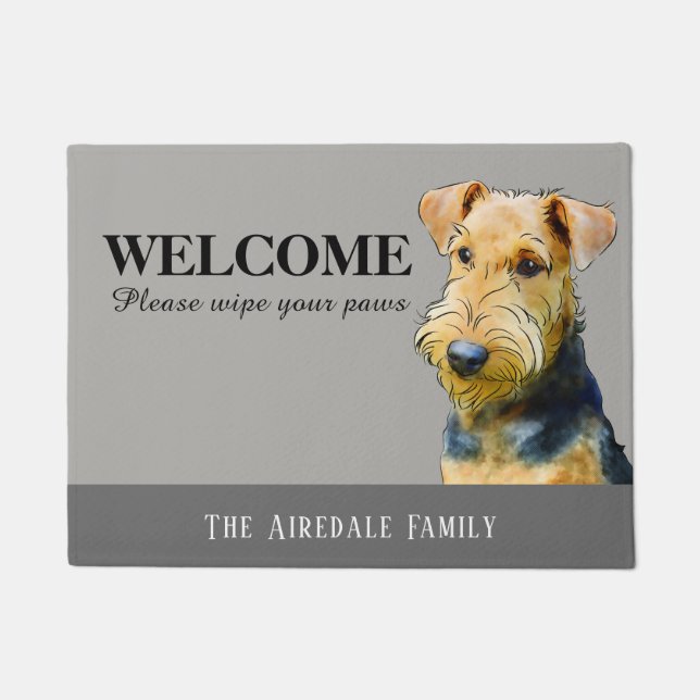 Customizable Airedale Terrier Doormat (Front)