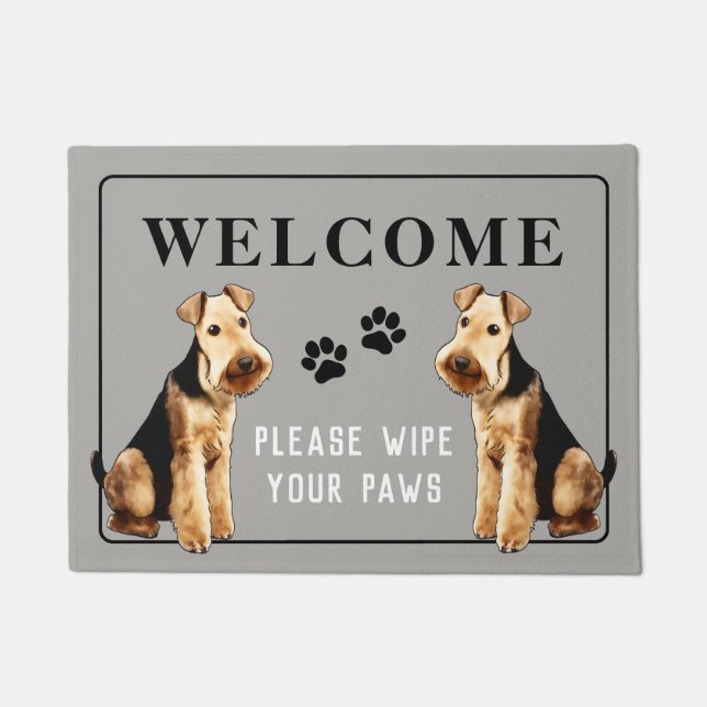 Customizable Airedale Terrier Doormat (Front)