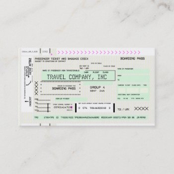 Customizable Airline Boarding Pass Business Card by wheresmymojo at Zazzle