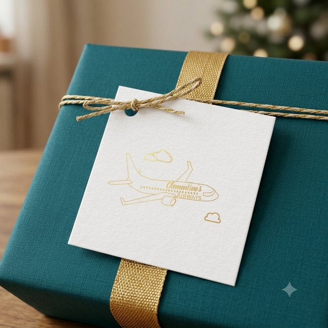 Customizable Airplane Foil Favor Tags (Creator Uploaded)