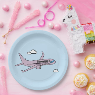 Customizable Airplane Paper Plates